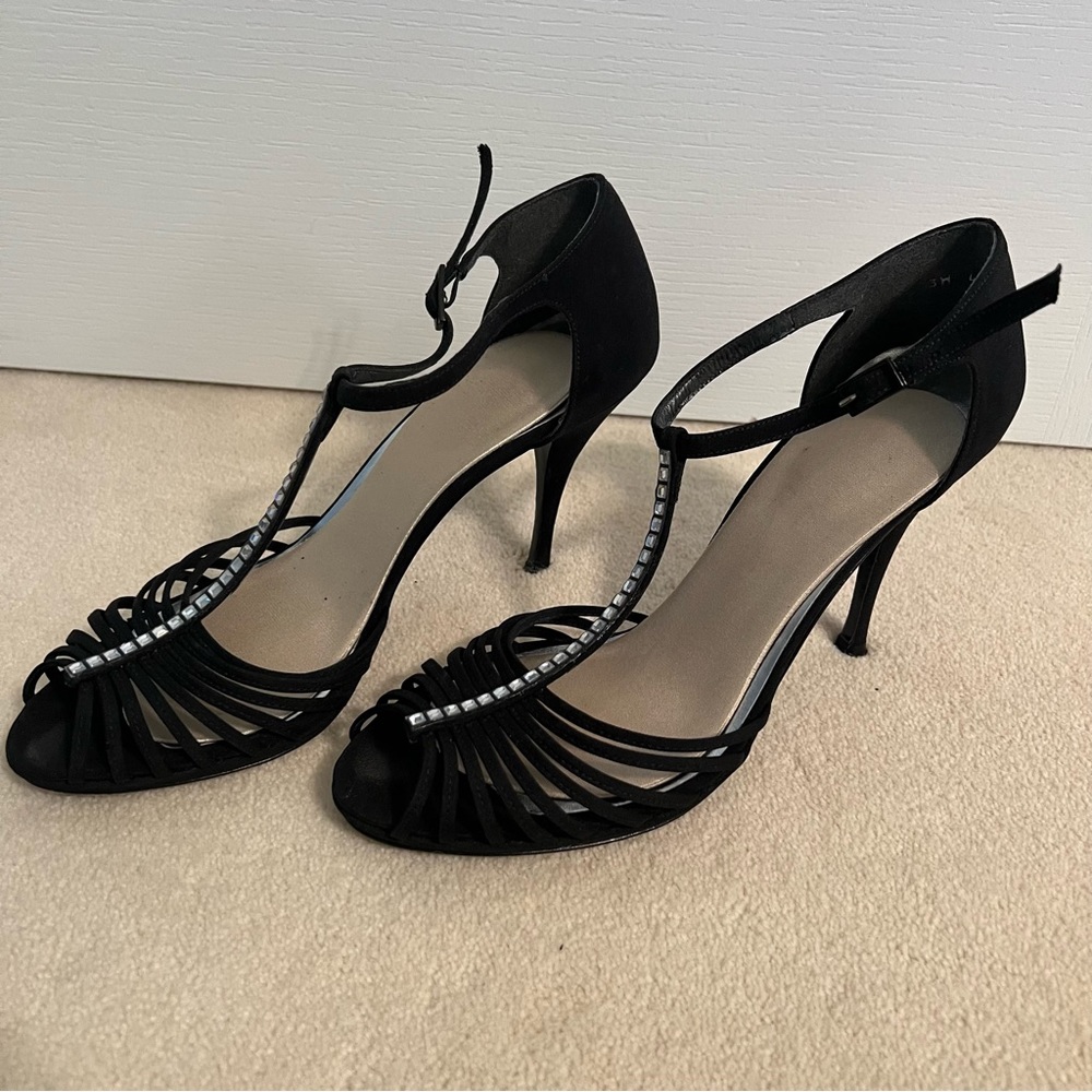 Stuart Weitzman Gaiety black crystal embellished heel